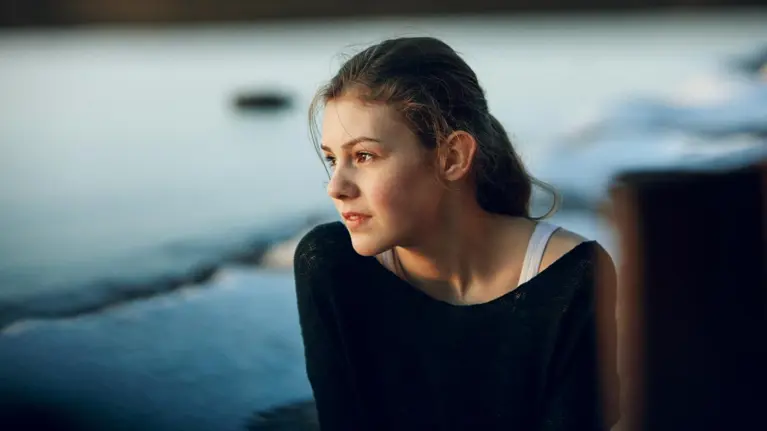 Teenage girl looking away